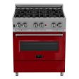 ZLINE 36 in. Professional Dual Fuel Range in DuraSnow Stainless Steel with Color Door Finishes (RAS-SN-36) [Color: Red Gloss] Online now