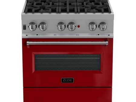 ZLINE 36 in. Professional Dual Fuel Range in DuraSnow Stainless Steel with Color Door Finishes (RAS-SN-36) [Color: Red Gloss] Online now