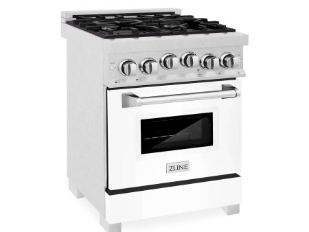 ZLINE 24 in. 2.8 cu. ft. Range with Gas Stove and Gas Oven in DuraSnow Stainless Steel (RGS-SN-24) [Color: White Matte] Online now