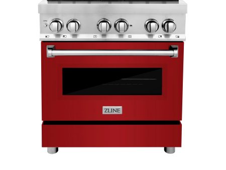 ZLINE 30 in. Dual Fuel Range with Gas Stove and Electric Oven in Stainless Steel (RA30) [Color: Red Gloss] Online