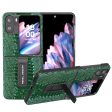 ABEEL For Oppo Find N2 Flip 5G Crocodile Texture Phone Case Genuine Cow Leather+PC Kickstand Cover Online Hot Sale